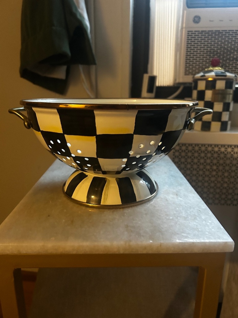 Mackenzie Childs Large Courtly Check Colander
